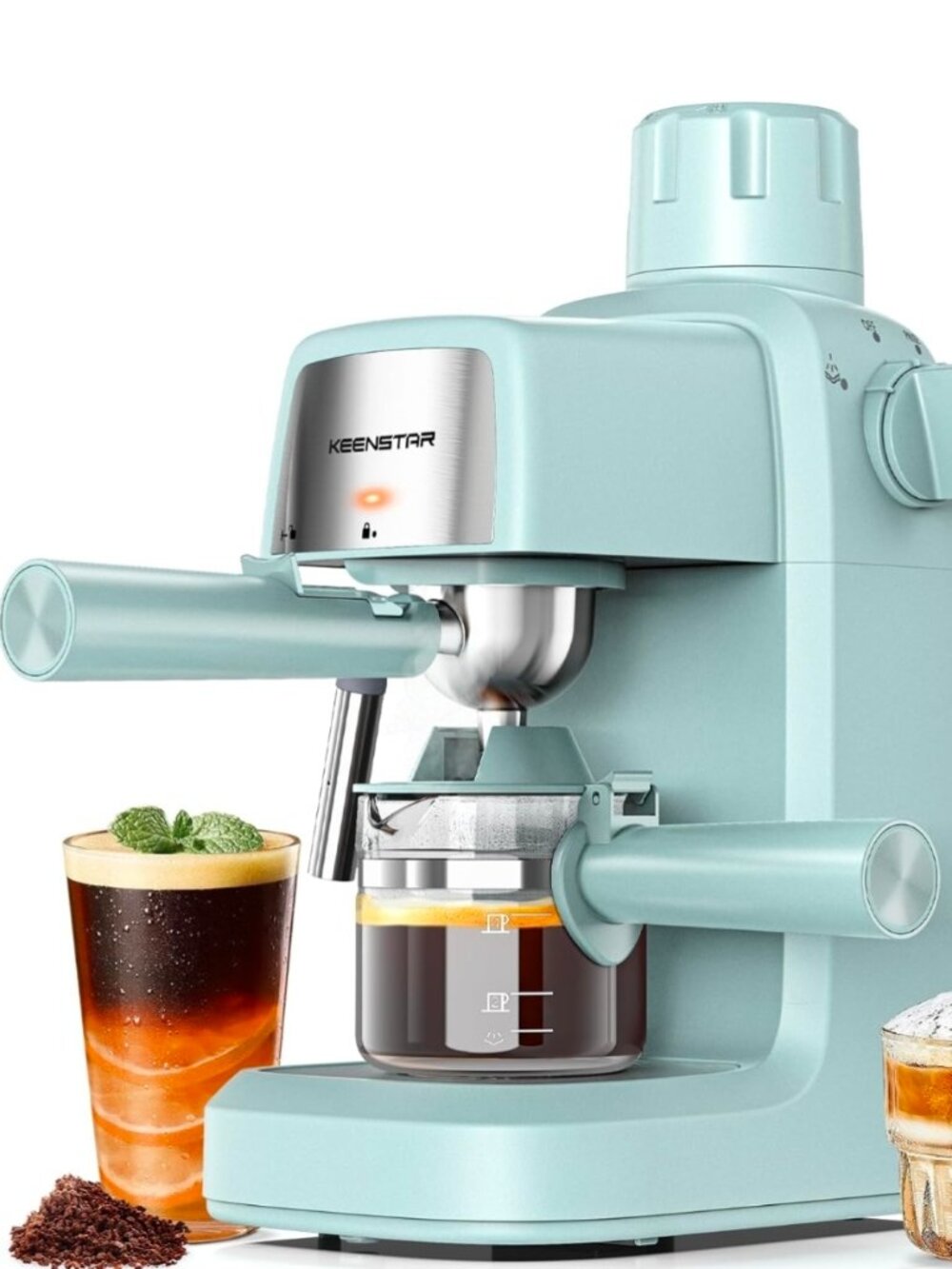 Espresso Coffee Machine with Milk Frother, 800W Compact Espresso and Cappuccino